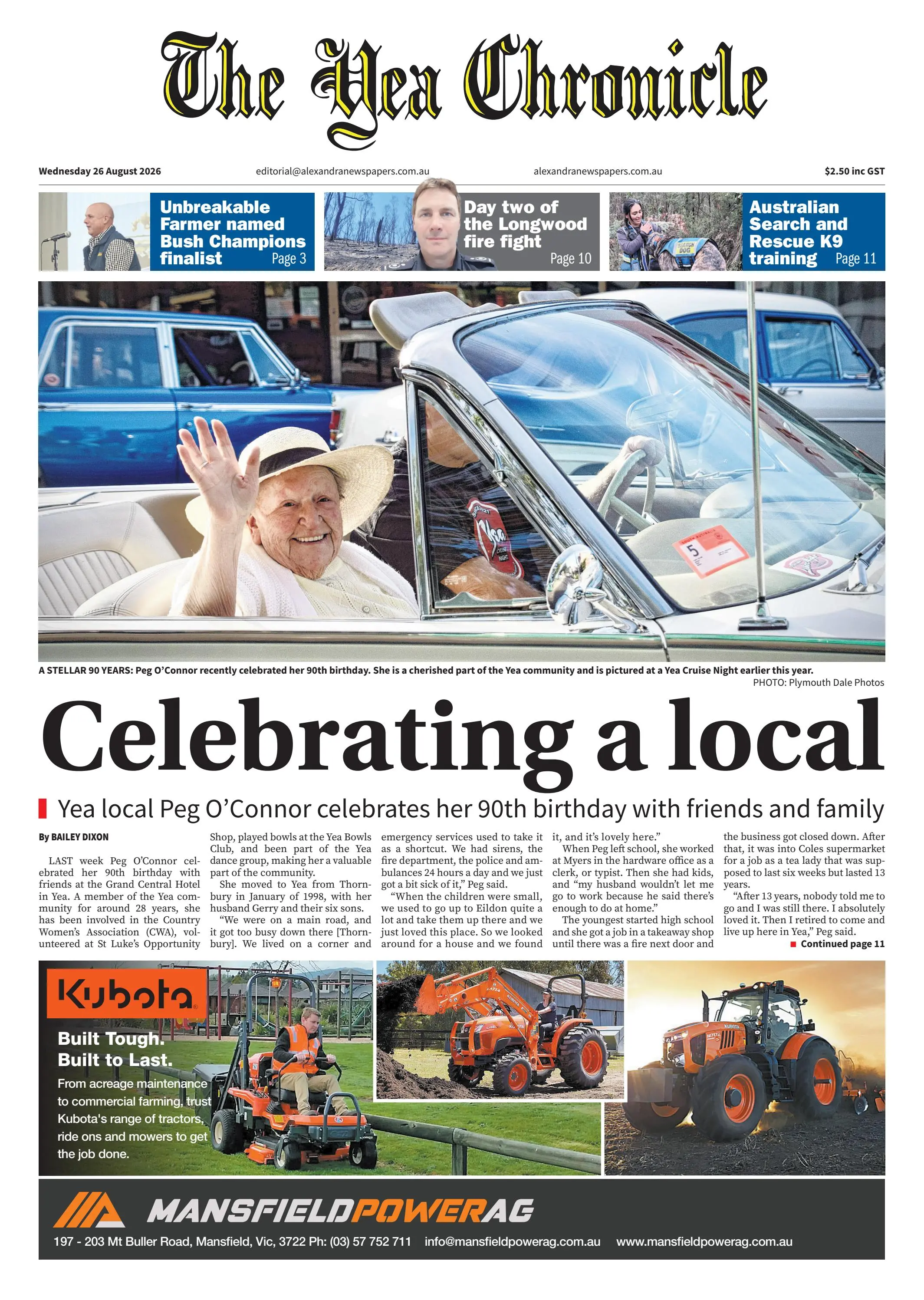 The Yea Chronicle, Wednesday, 26 August, 2026