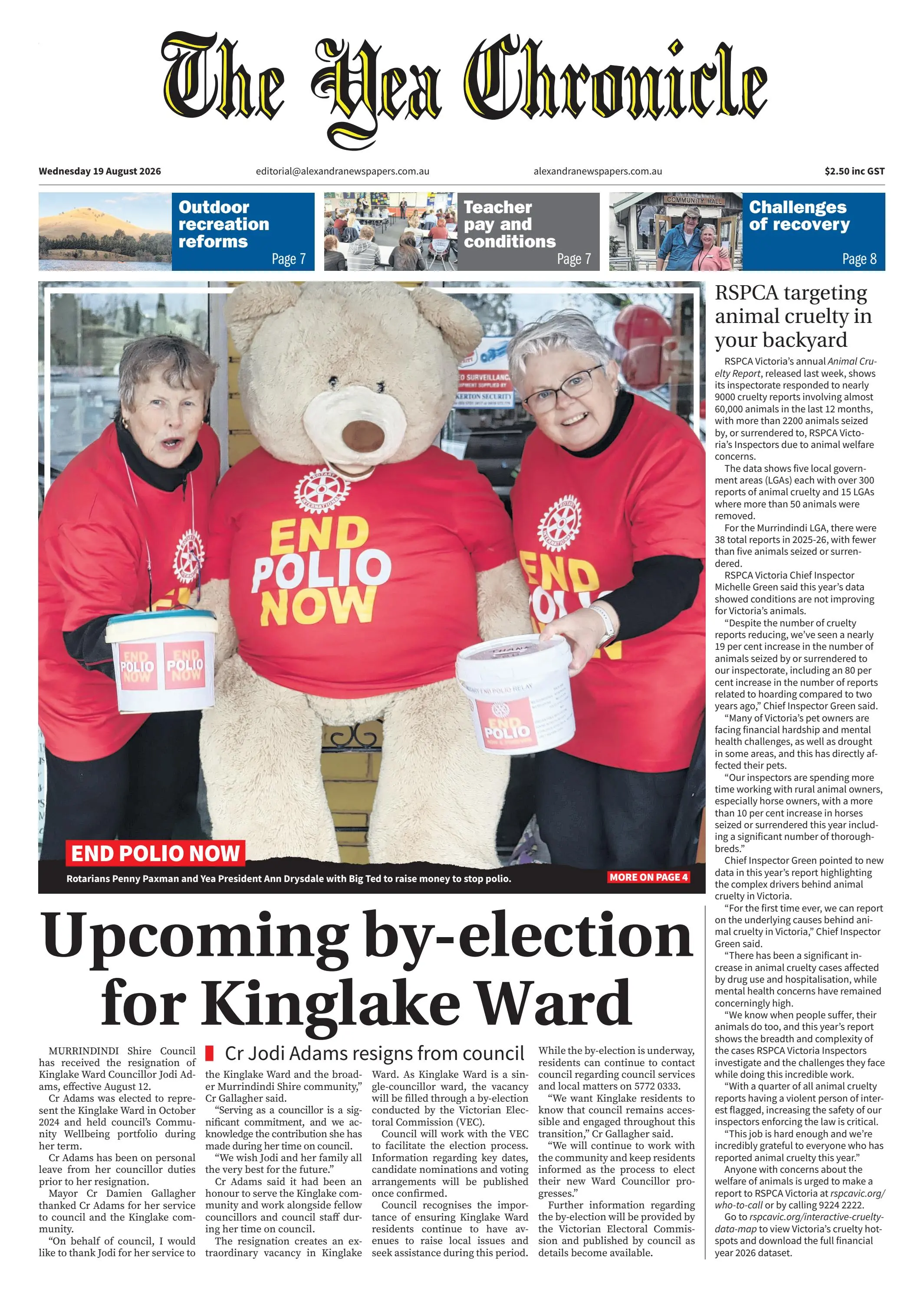 The Yea Chronicle, Wednesday, 19 August, 2026