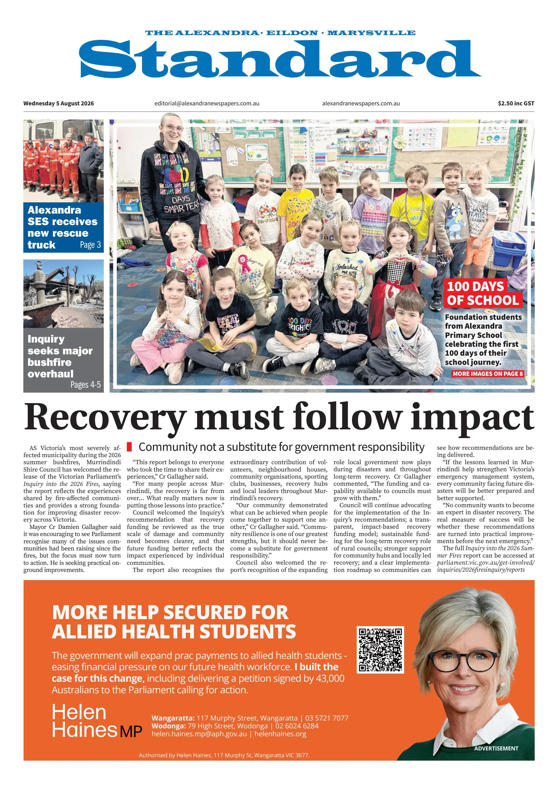 Alexandra Standard, Wednesday, 5 August, 2026