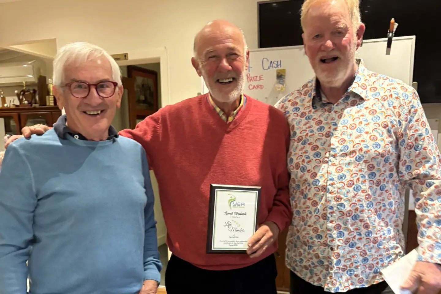 Three new life memberships celebrated at Yea Golf Club