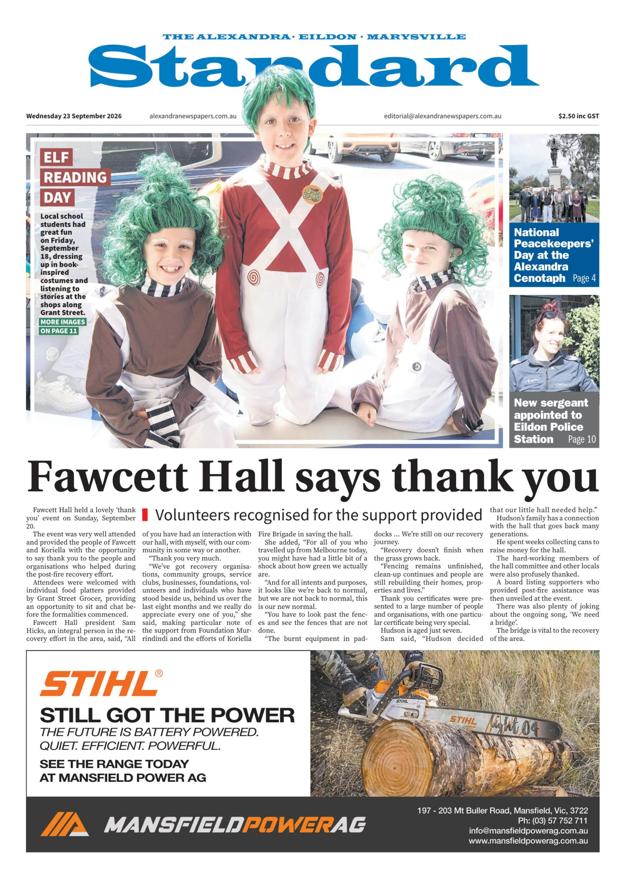 Alexandra Standard, Wednesday, 23 September, 2026