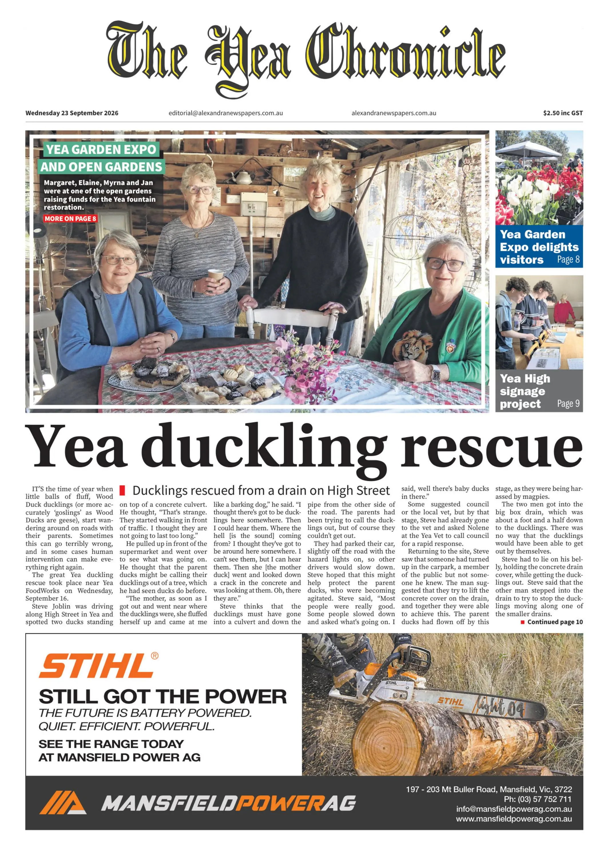 Yea Chronicle, Wednesday, 23 September, 2026