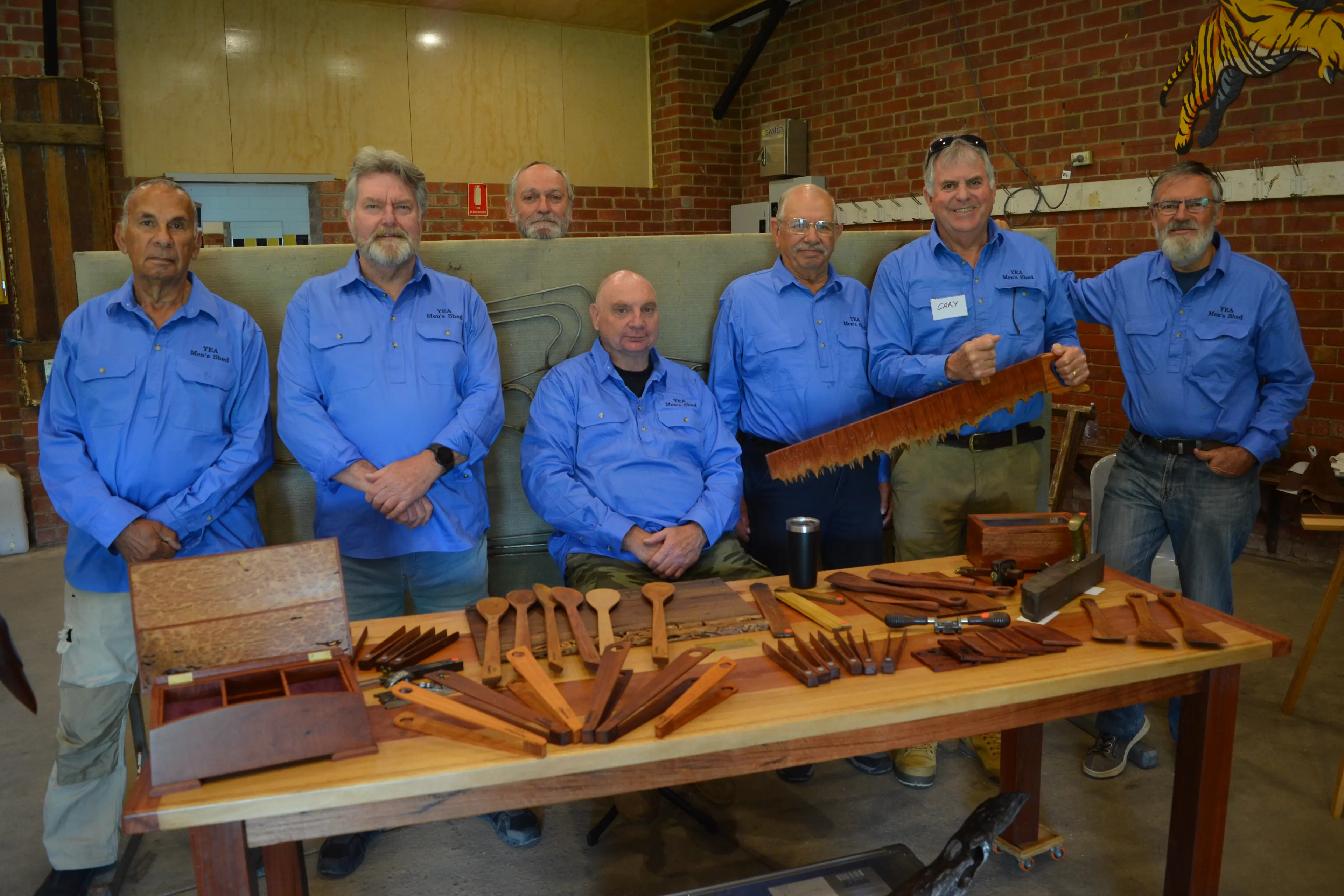 <p>HAMMERING HOME SUPPORT FOR MEN\\u2019S SHED: The Yea Men\\u2019s Shed are excited to receive government funding to expand the mezzanine in their shed. Pictured is Yea Men\\u2019s Shed members at last year\\u2019s Yea Show. PHOTO: Bailey Dixon</p>\\n