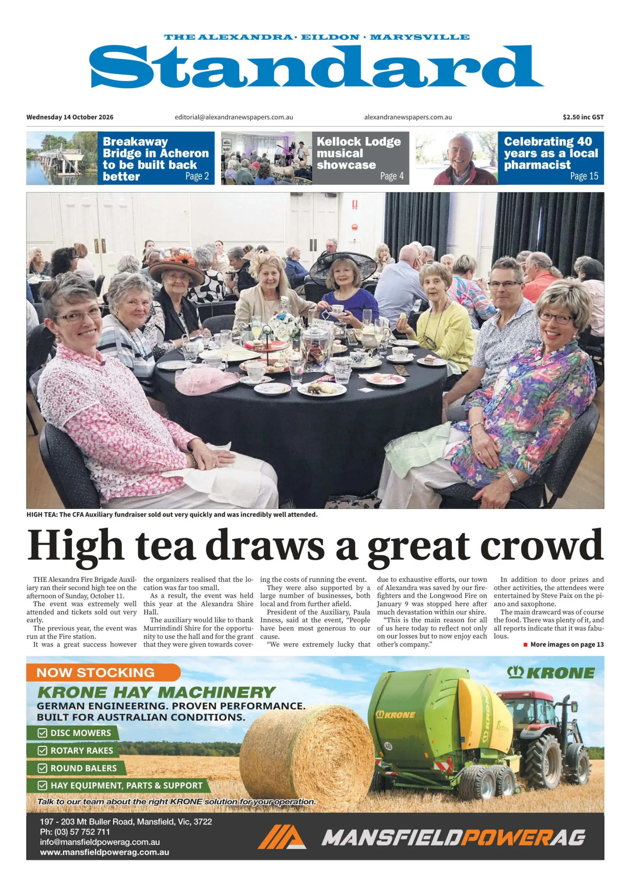 Alexandra Standard, Wednesday, 14 October, 2026