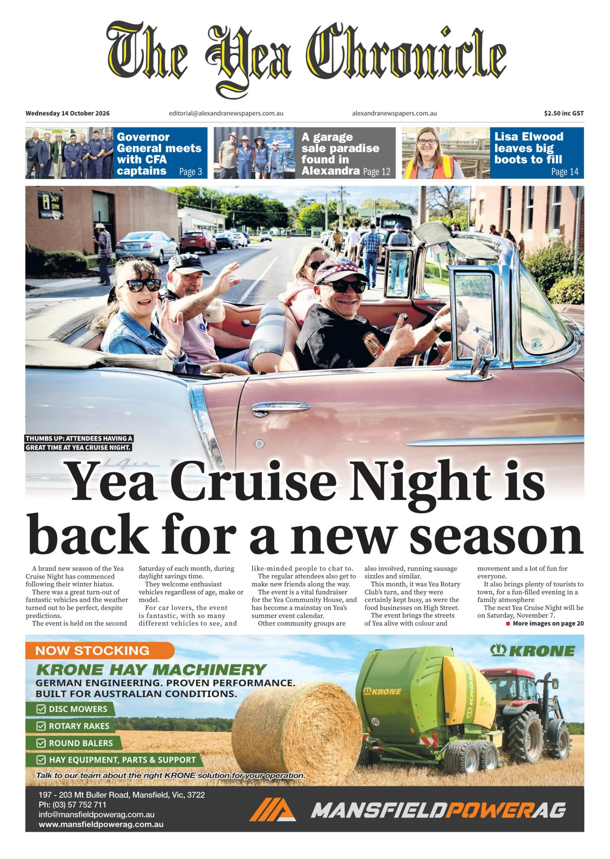 Yea Chronicle, Wednesday, 14 October, 2026